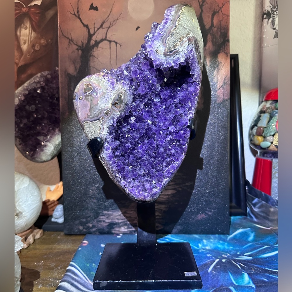 9.21” x 6.21” Amethyst Geode on Stand - >5lbs